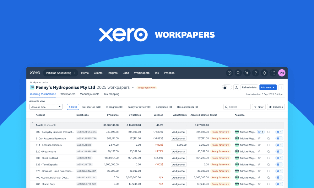Seamless compliance is coming soon with new Xero Workpapers