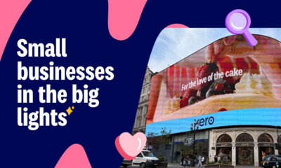 Piccadilly Circus billboard shows Xero customer icing a cake